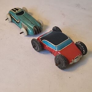 2 Vintage Biller Phillip Niedermeier Penny Tin Litho Race Cars US Zone Germany